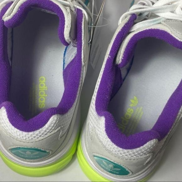 Adidas Yung 69 Chasm J White Purple 6.5 Youth Kids 90s Womens Chunky Y2K Green - Picture 6 of 9